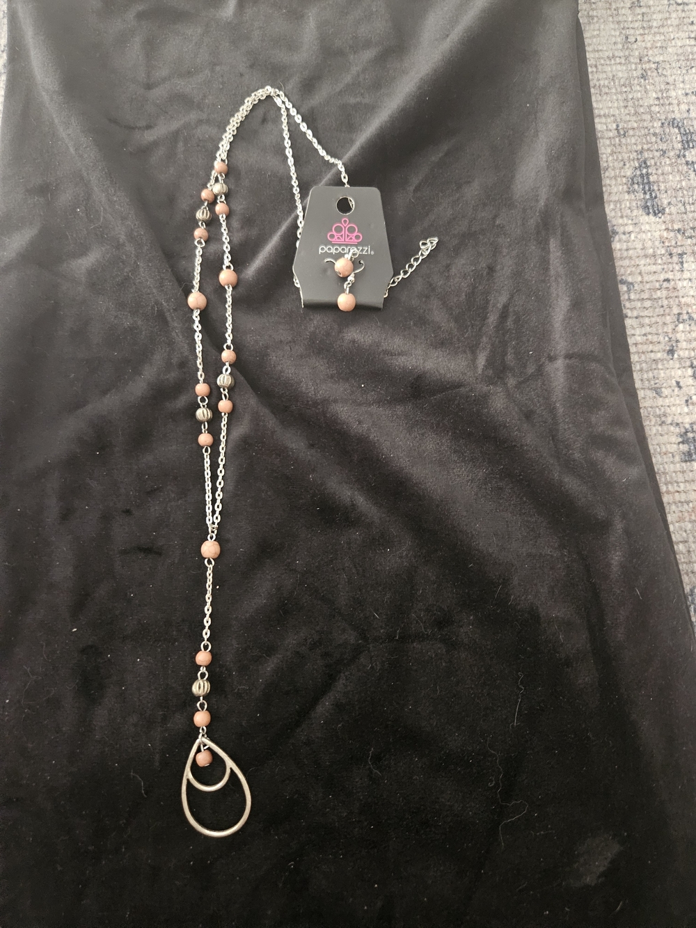 Paparazzi Pink Beaded Double Drop Pendant Necklace